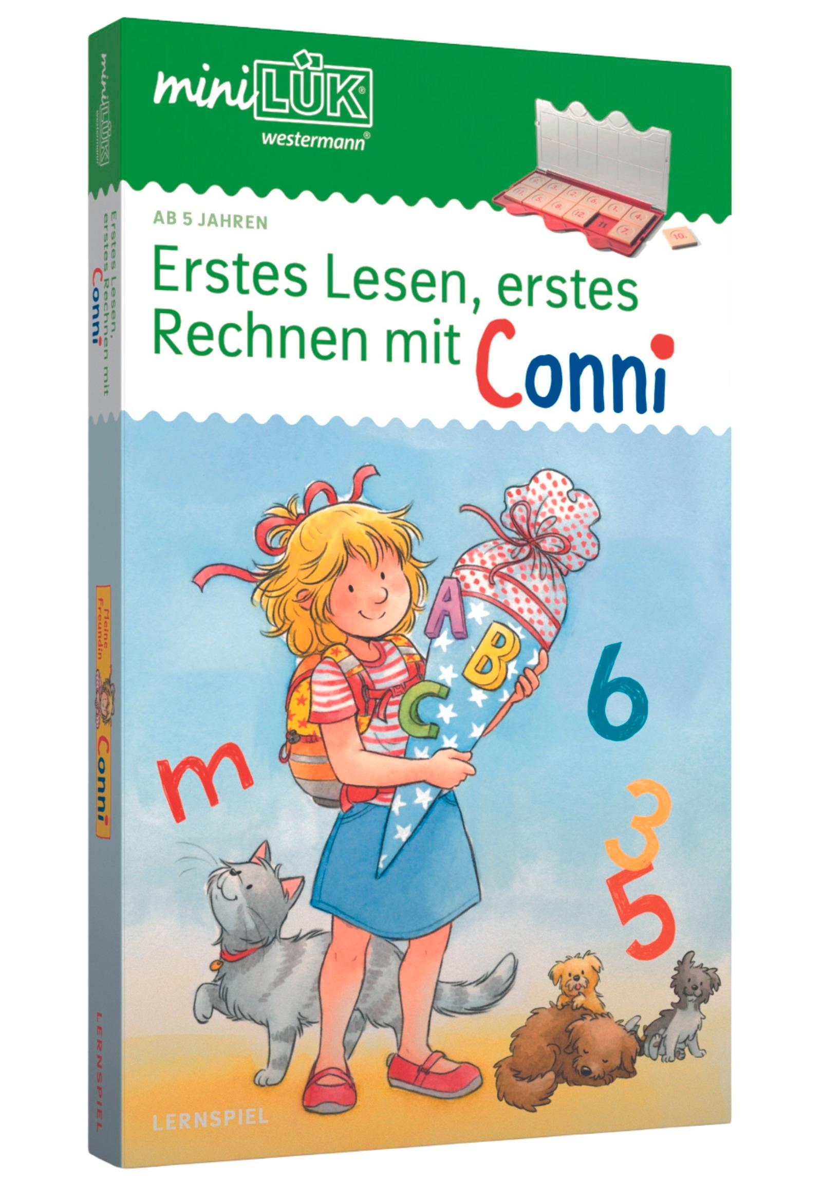 Vorderes Coverbild miniLÜK-Set. Erstes Lesen, erstes Rechnen mit Conni