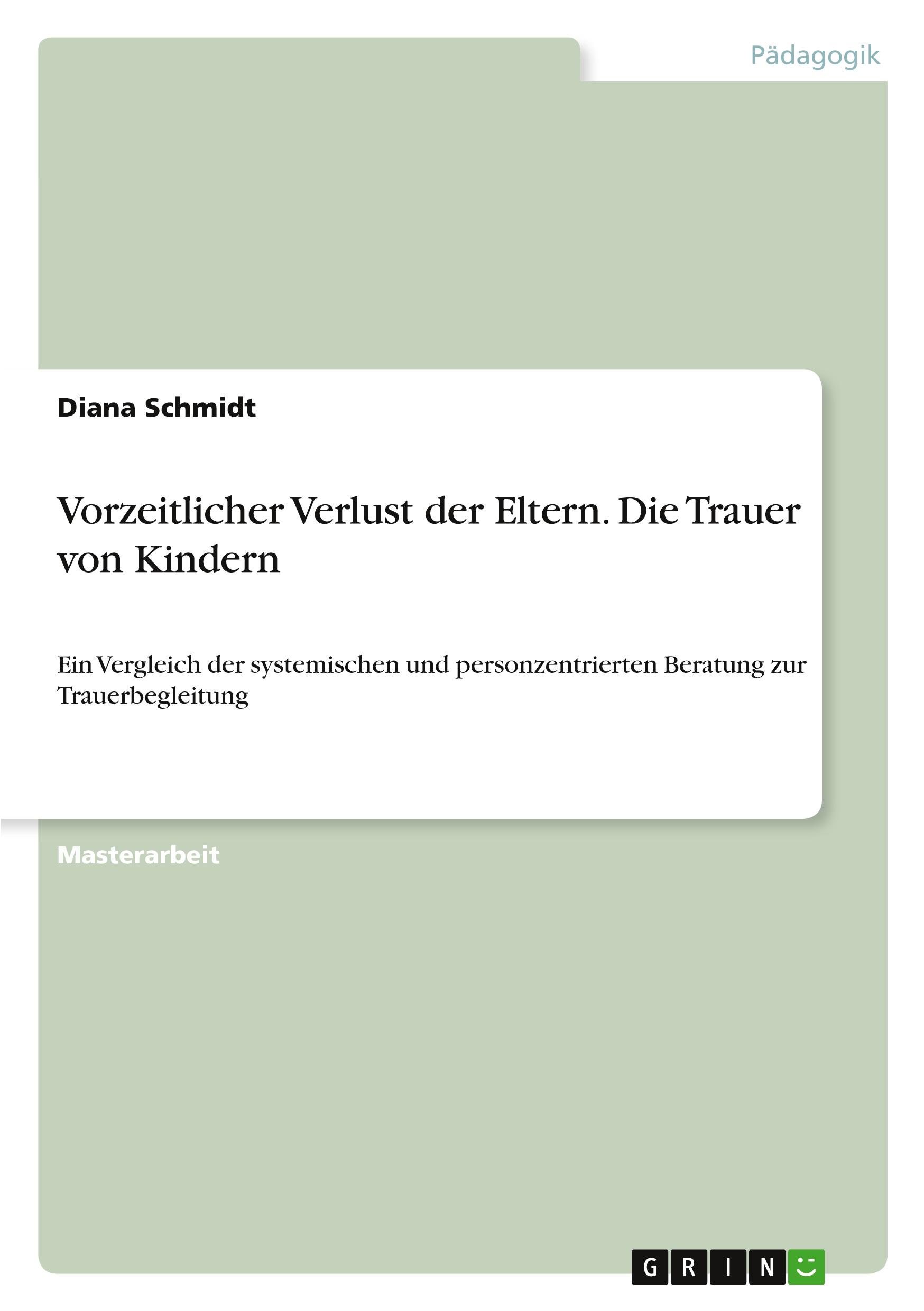 Vorderes Coverbild Vorzeitlicher Verlust der Eltern. Die Trauer von Kindern