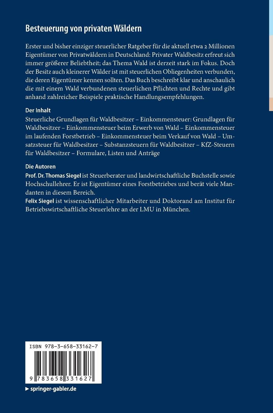 Rückseitencover Besteuerung von privaten Wäldern
