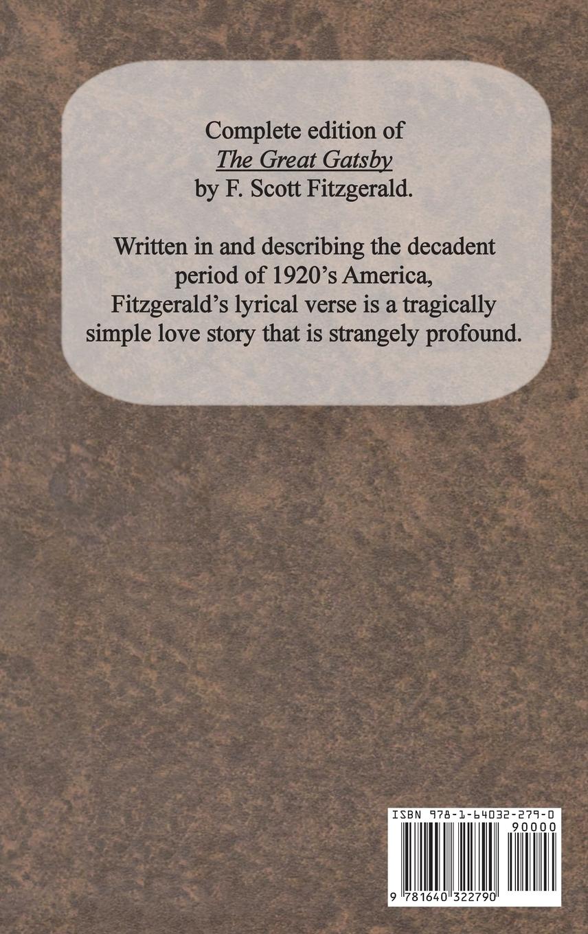 Rückseitencover The Great Gatsby
