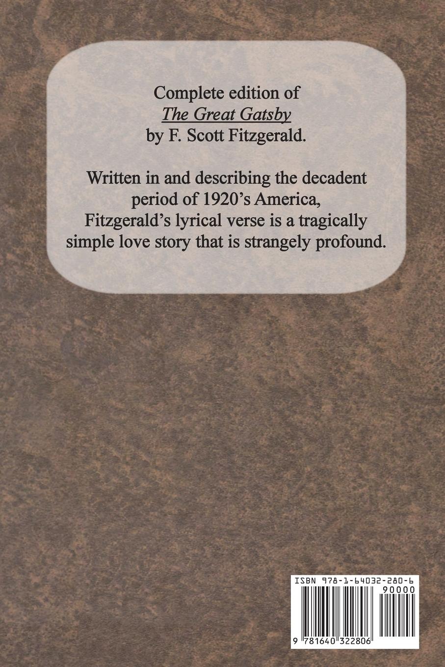 Rückseitencover The Great Gatsby