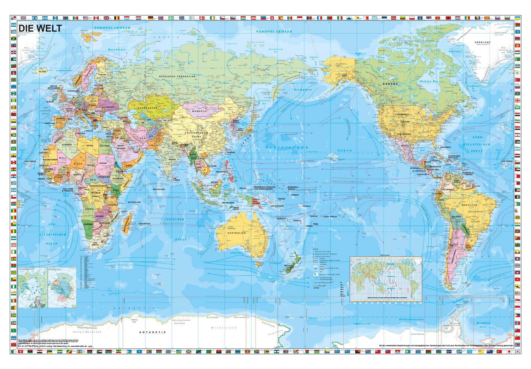 Vorderes Coverbild Weltkarte pazifikständisch politisch