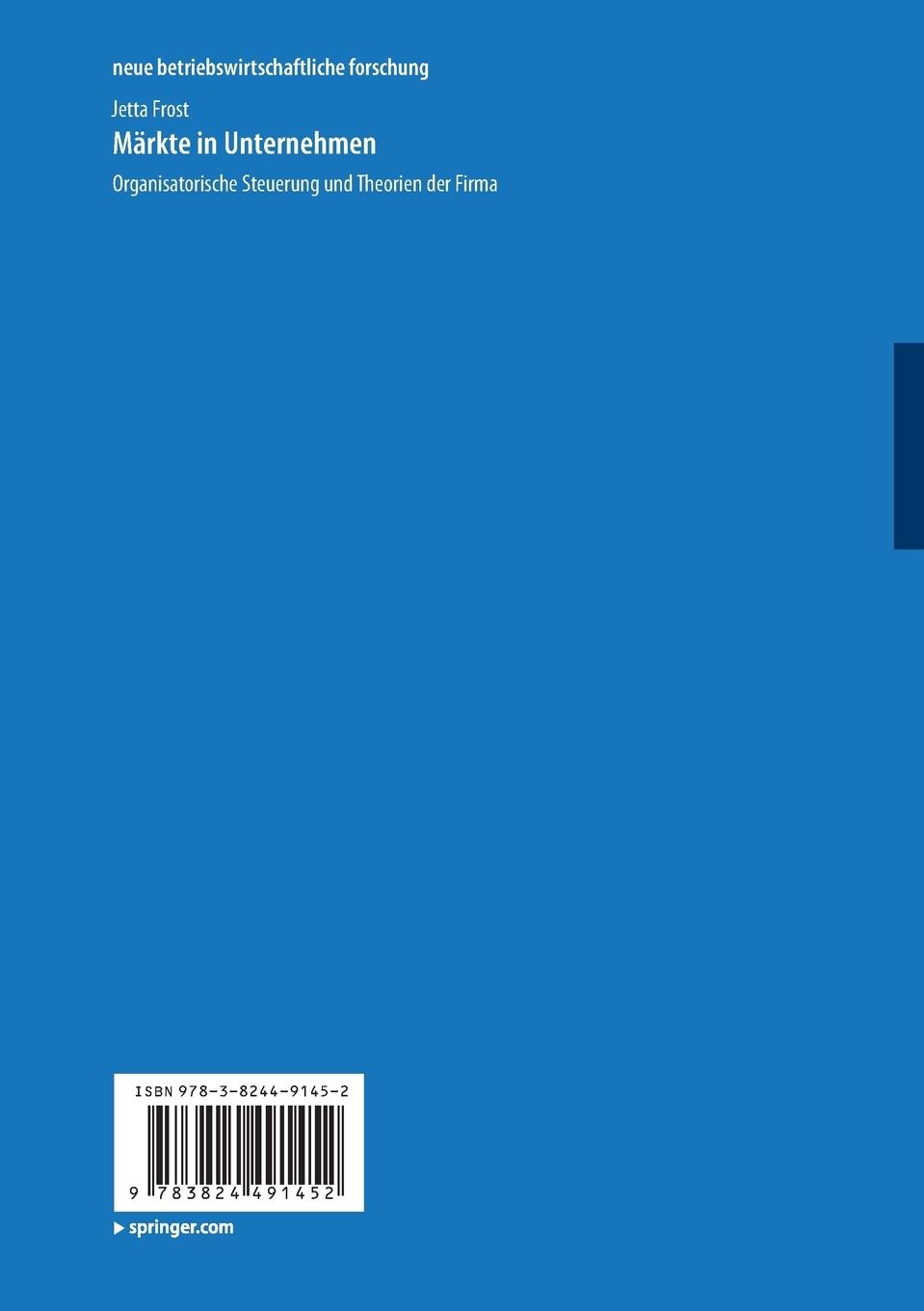 Rückseitencover Märkte in Unternehmen