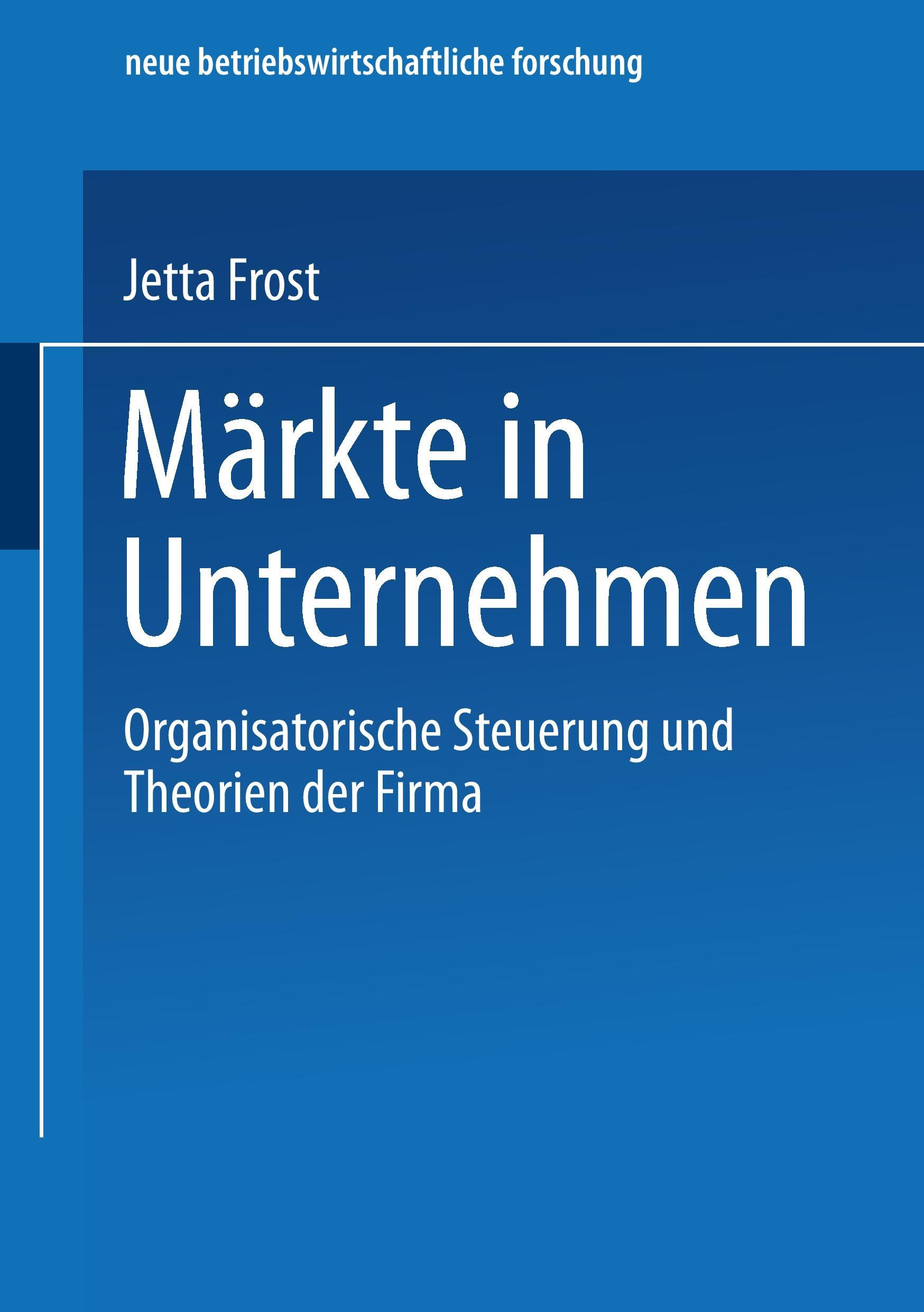 Vorderes Coverbild Märkte in Unternehmen