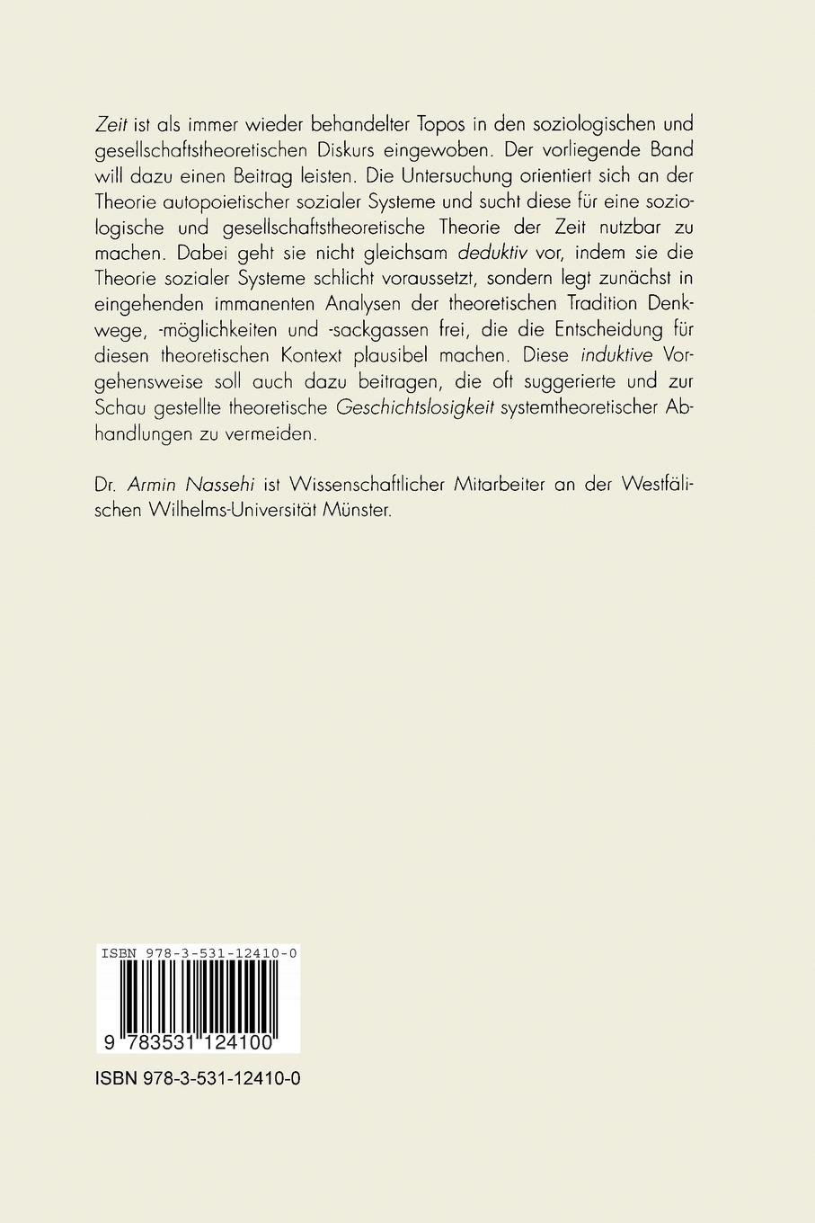 Rückseitencover Die Zeit der Gesellschaft