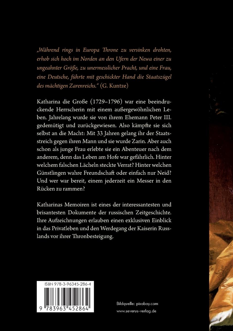 Rückseitencover Erinnerungen der Kaiserin Katharina II.