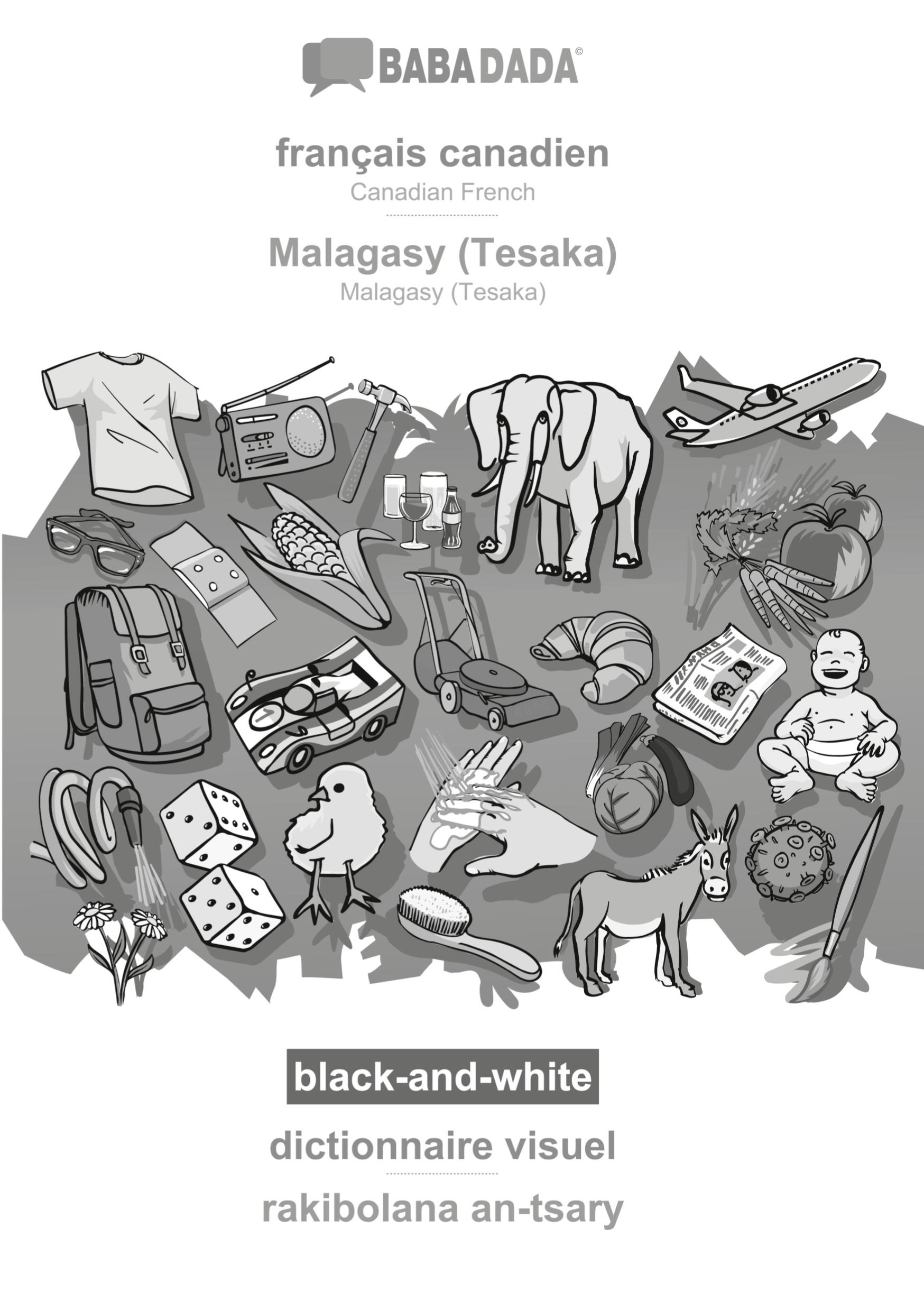 Vorderes Coverbild français canadien - Malagasy (Tesaka), dictionnaire visuel, BW