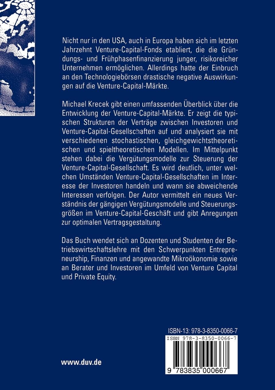 Rückseitencover Venture Capital aus Investorensicht