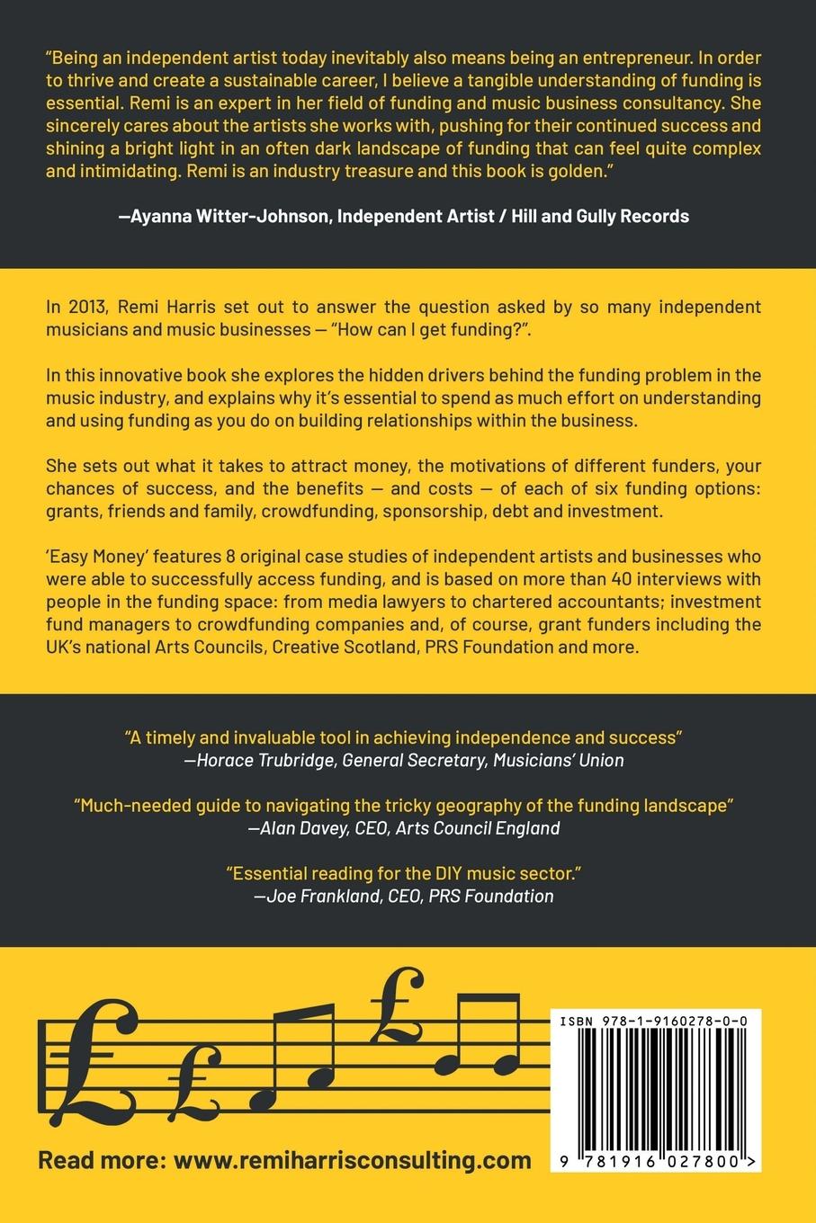 Rückseitencover Easy Money? The Definitive UK Guide to Funding Music Projects