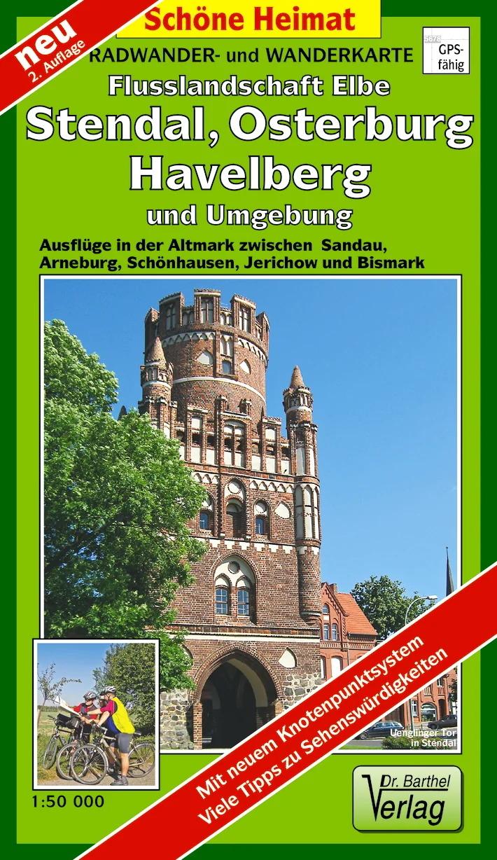 Vorderes Coverbild Radwander- und Wanderkarte Flusslandschaft Elbe, Stendal, Osterburg, Havelberg und Umgebung 1 : 50 000