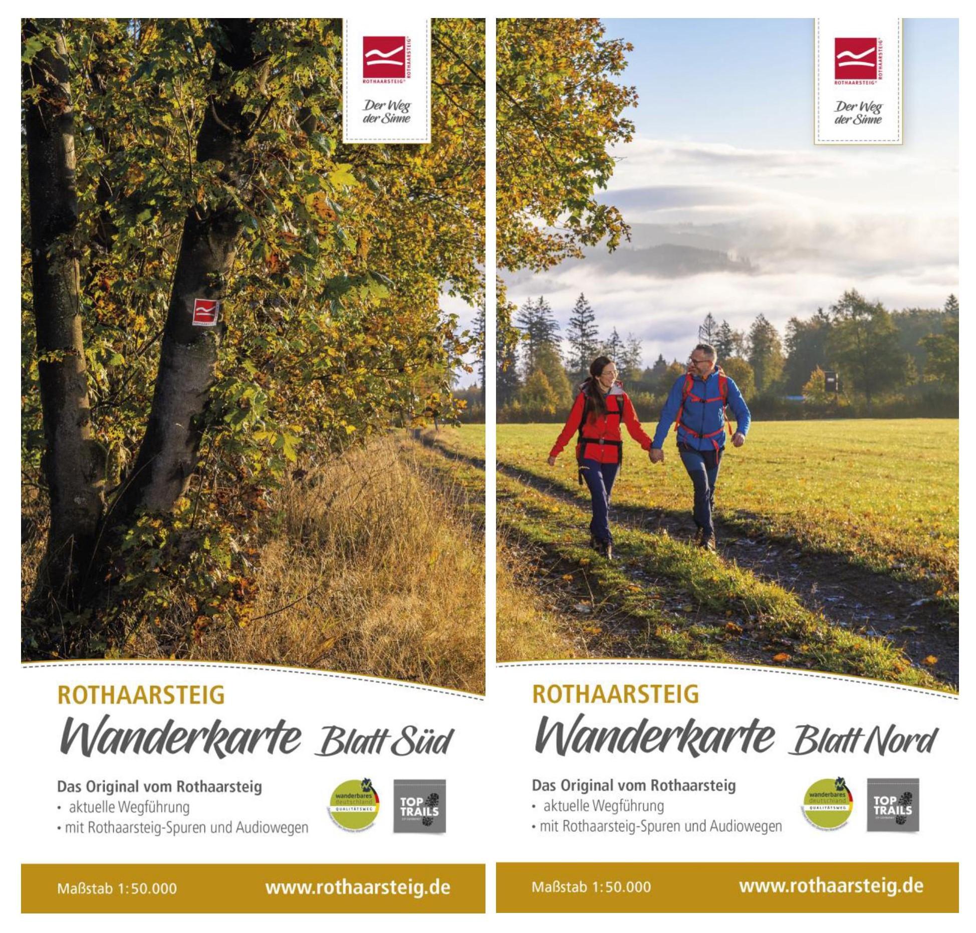 Vorderes Coverbild Wanderkarte Rothaarsteig Süd / Nord. 1 : 50 000