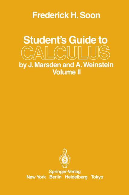 Vorderes Coverbild Student's Guide to Calculus by J. Marsden and A. Weinstein