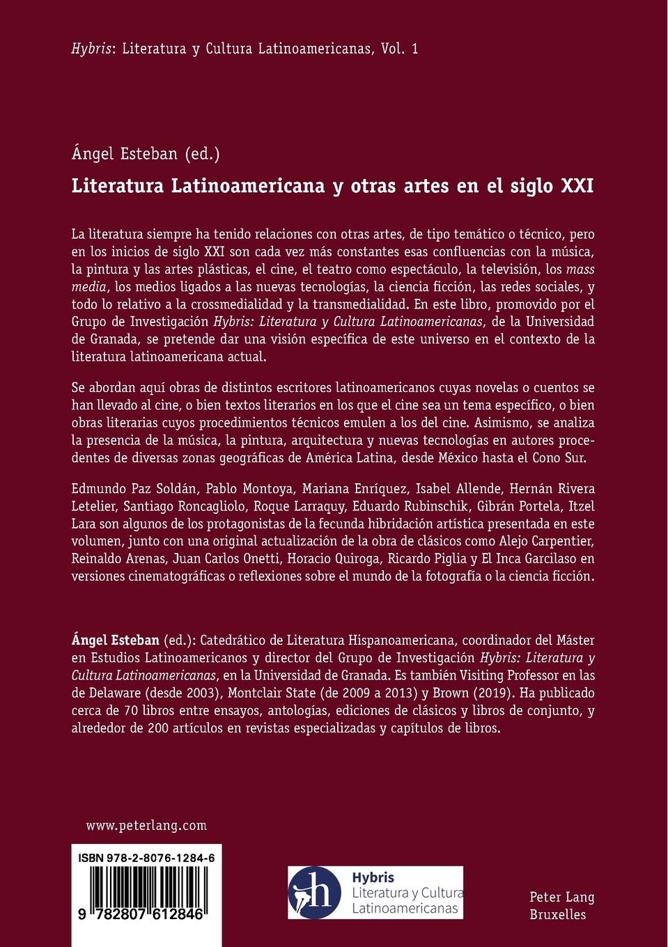 Rückseitencover Literatura Latinoamericana y otras artes en el siglo XXI