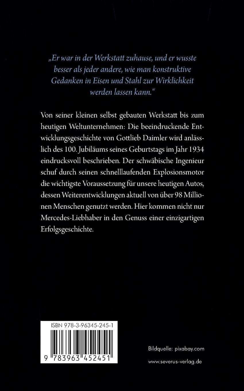 Rückseitencover Gottlieb Daimler - in der Geschichte des Kraftwagens