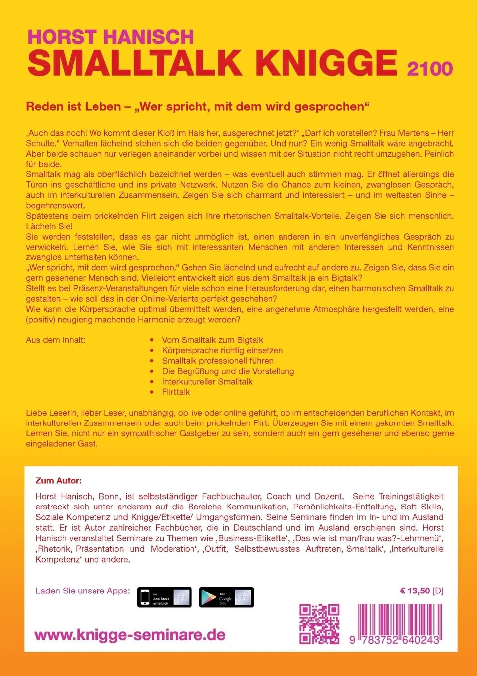 Rückseitencover Smalltalk-Knigge 2100