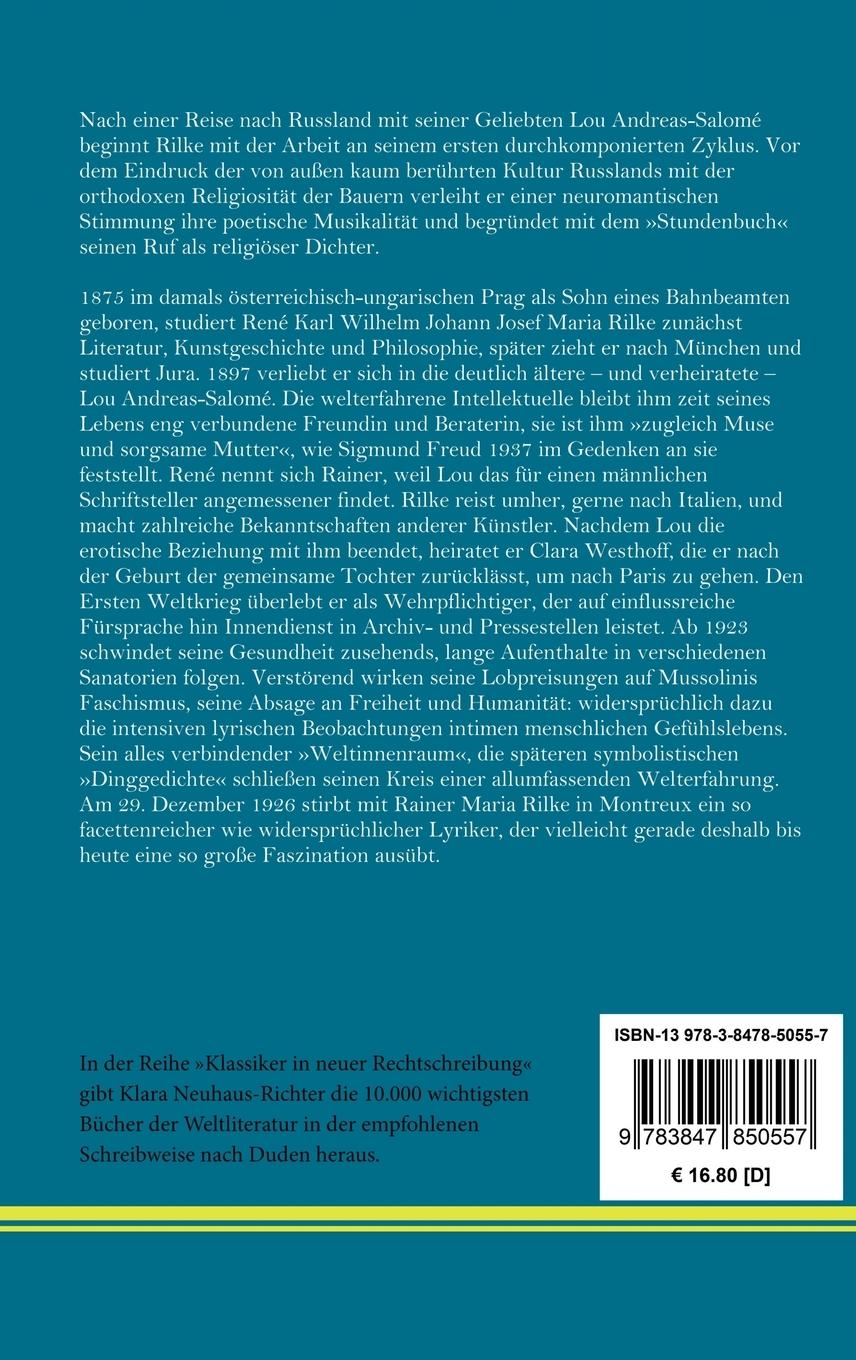 Rückseitencover Das Stundenbuch