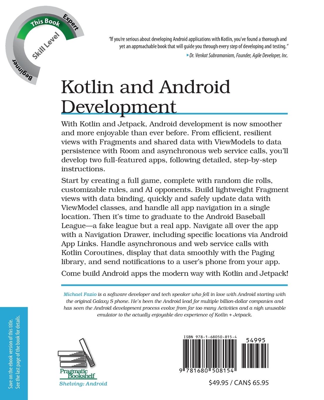Rückseitencover Kotlin and Android Development Featuring Jetpack