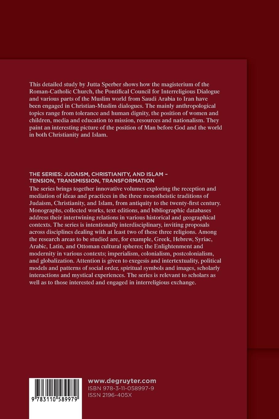 Rückseitencover Anthropological Aspects in the Christian-Muslim Dialogues of the Vatican