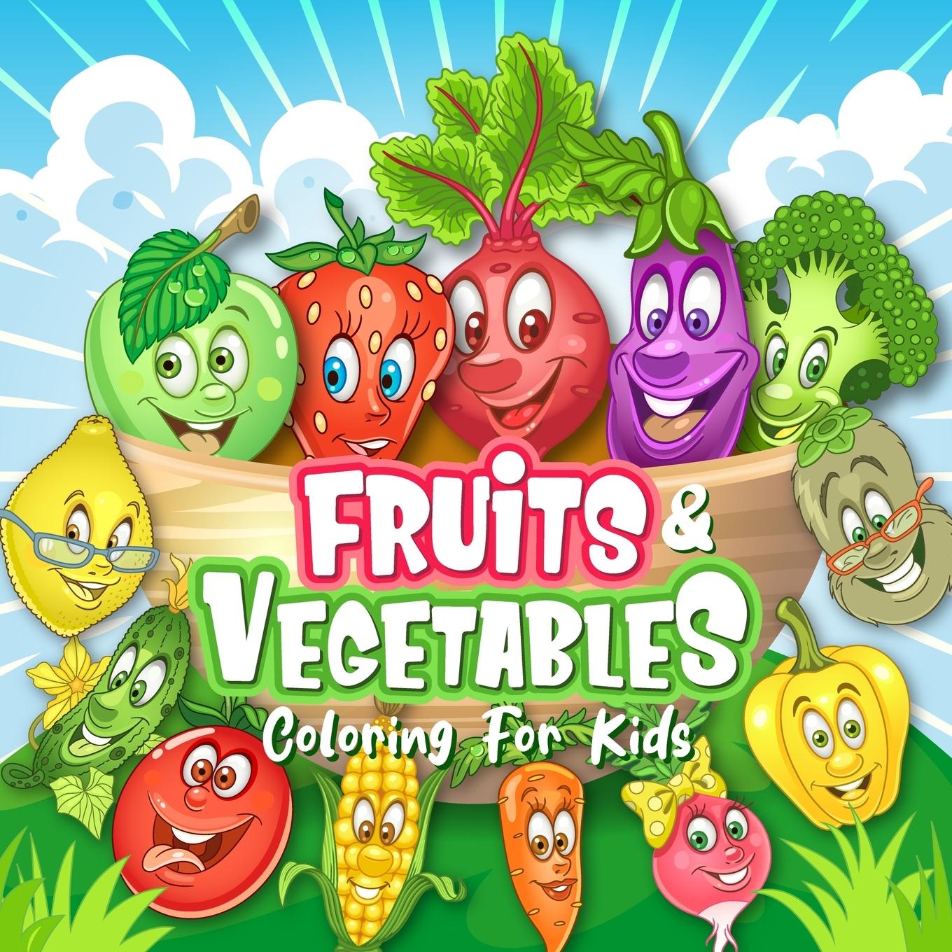 Vorderes Coverbild FRUITS & VEGETABLES Coloring Book for Kids