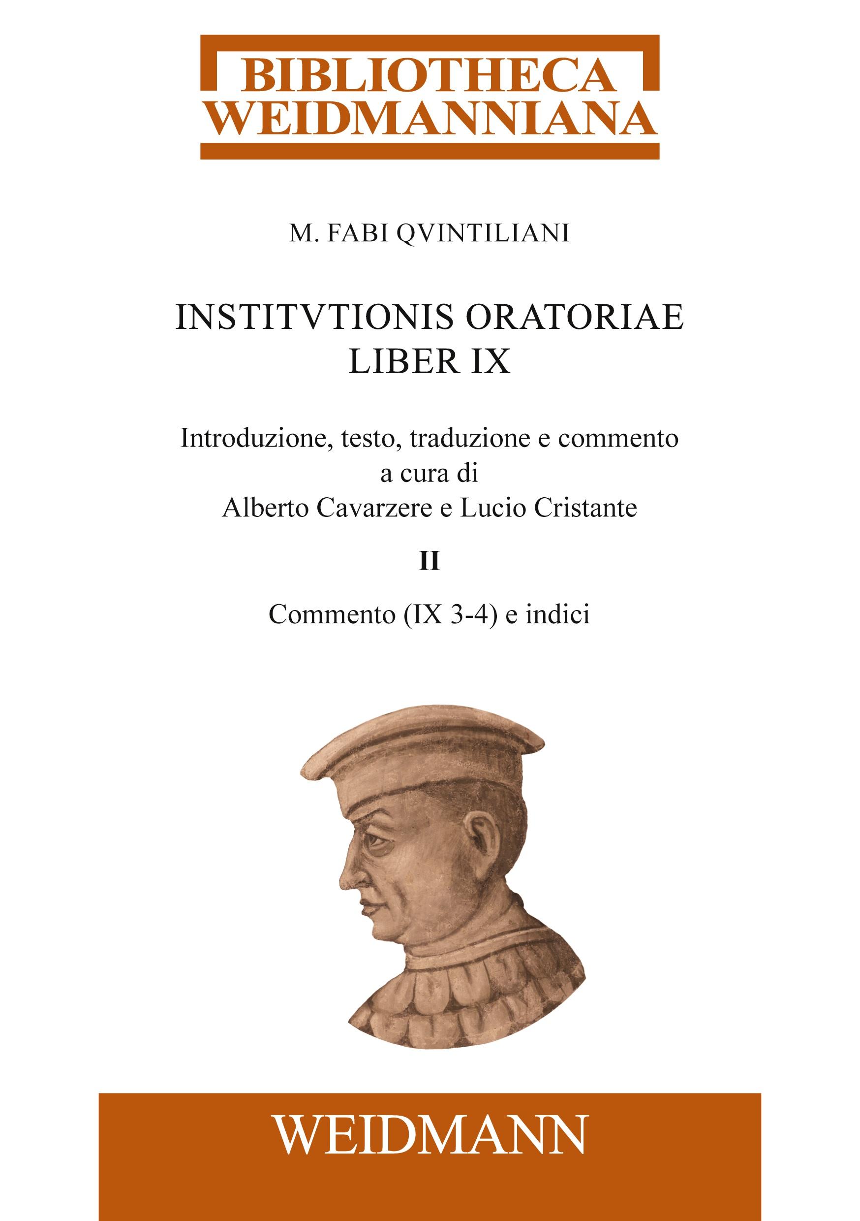 Vorderes Coverbild M. Fabi Quintiliani Institutionis oratoriae liber IX