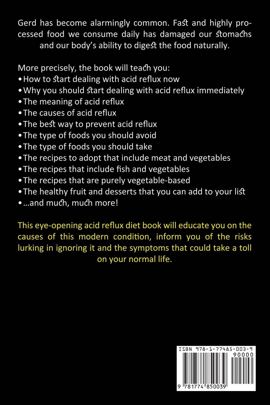 Rückseitencover Acid Reflux Cookbook