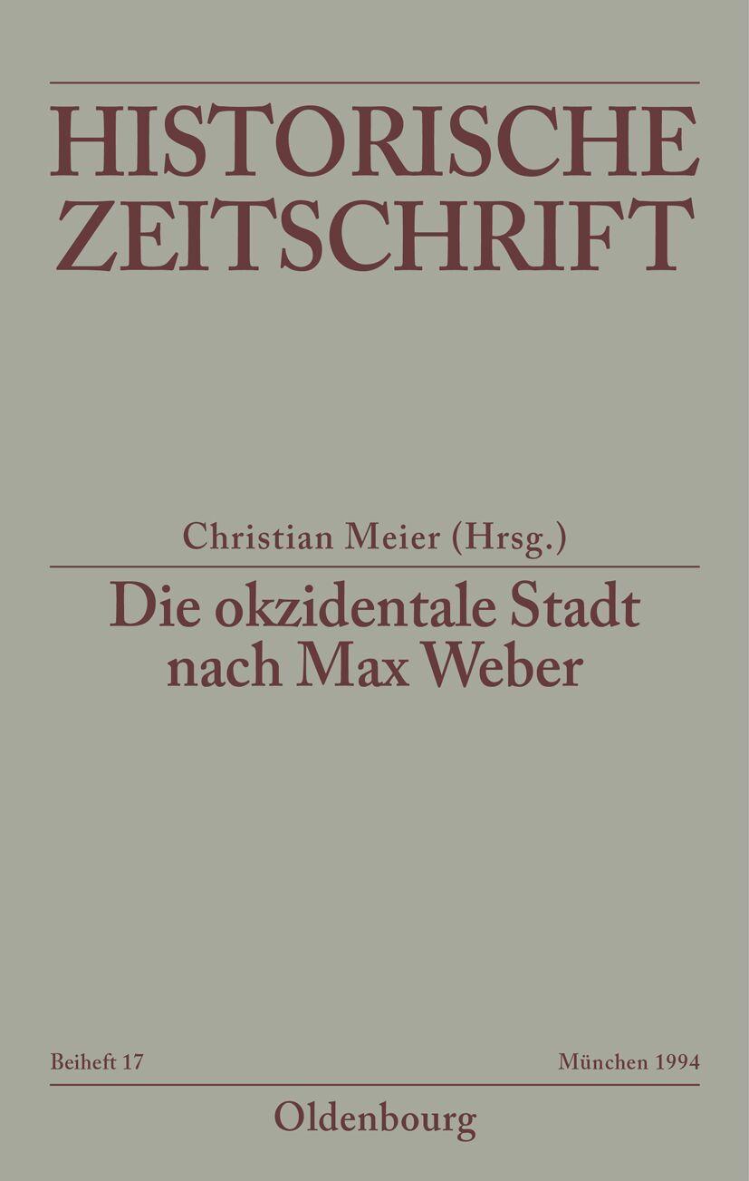Vorderes Coverbild Die okzidentale Stadt nach Max Weber