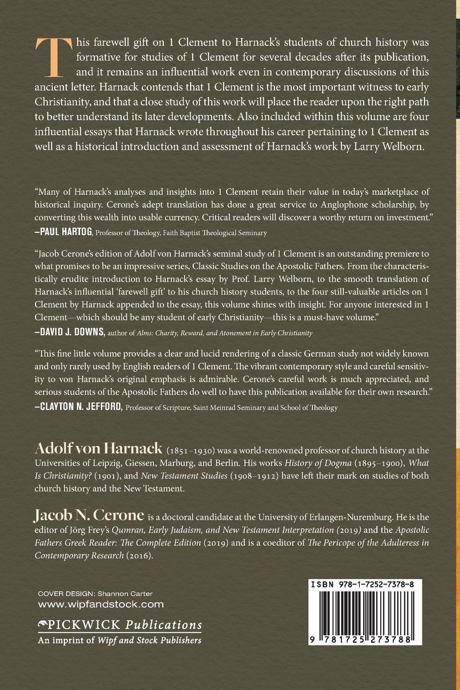 Rückseitencover The Letter of the Roman Church to the Corinthian Church from the Era of Domitian