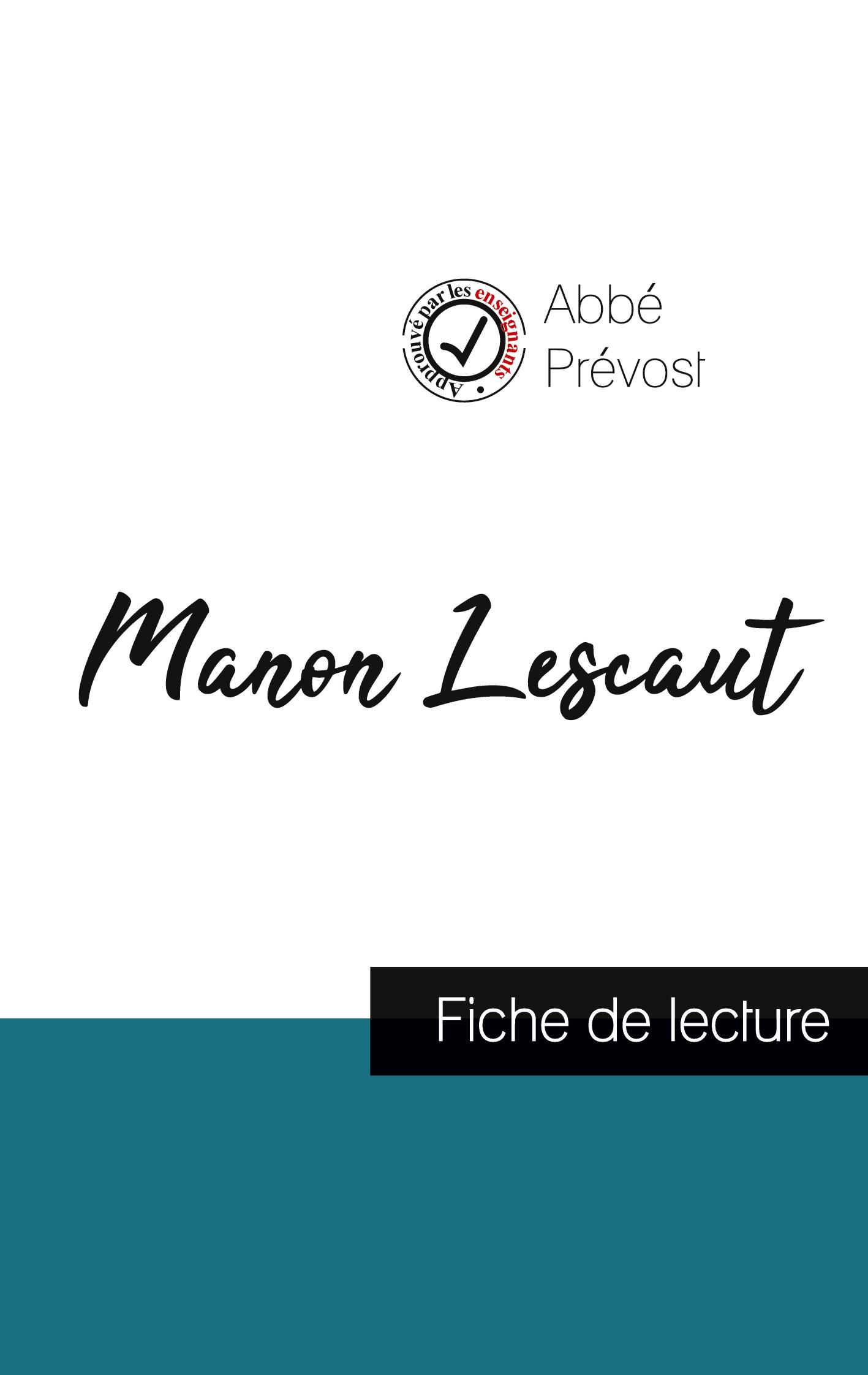 Vorderes Coverbild Manon Lescaut de l'Abbé Prévost (fiche de lecture et analyse complète de l'oeuvre)
