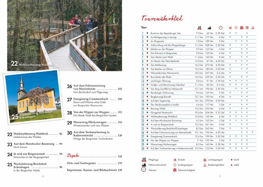 Beispielinhalt (Bild) Wanderungen für Langschläfer Bergisches Land