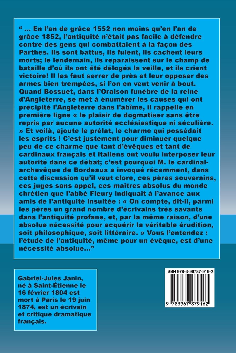 Rückseitencover L'Antiquité et les pères de l'église