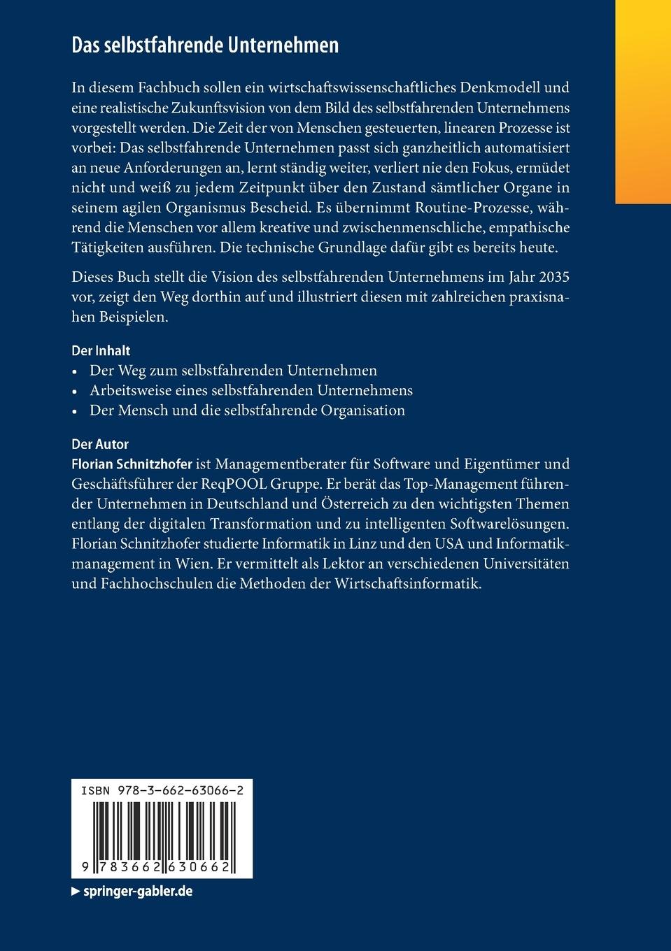 Rückseitencover Das selbstfahrende Unternehmen