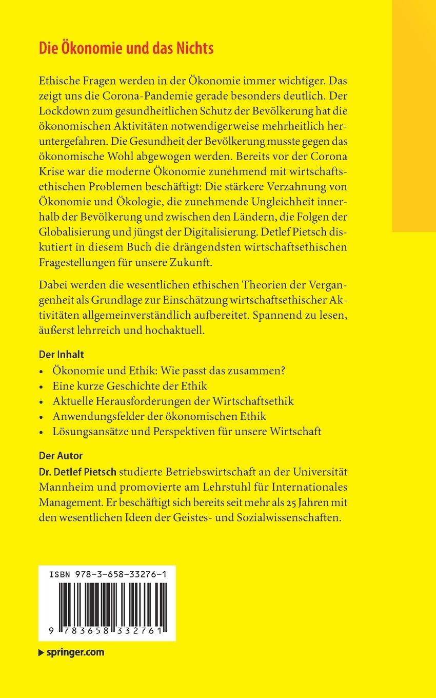 Rückseitencover Die Ökonomie und das Nichts