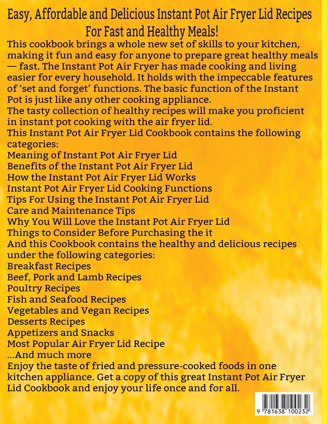 Rückseitencover Instant Pot Air Fryer Lid Cookbook