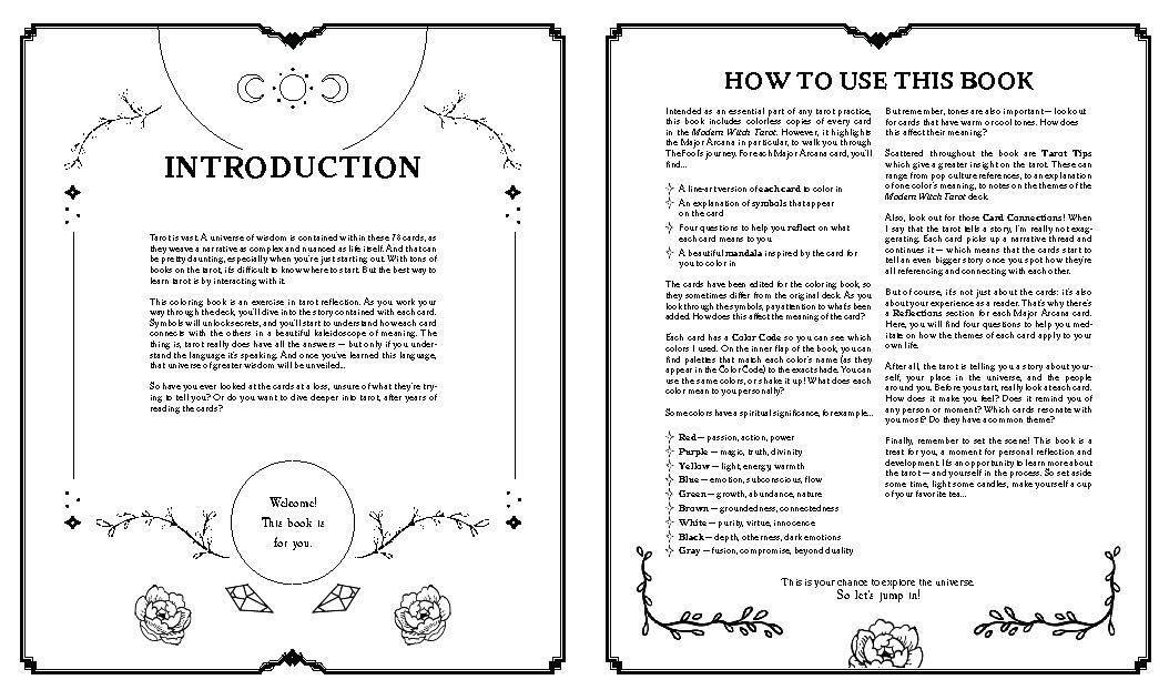 Beispielinhalt (Bild) Modern Witch Tarot Coloring Book