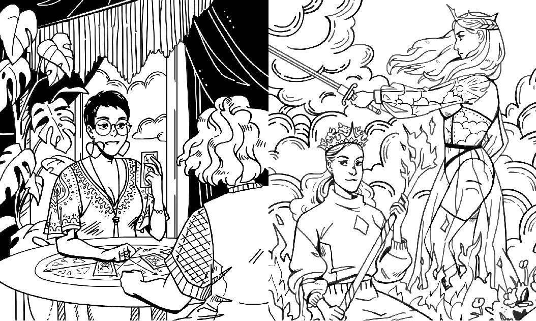 Beispielinhalt (Bild) Modern Witch Tarot Coloring Book