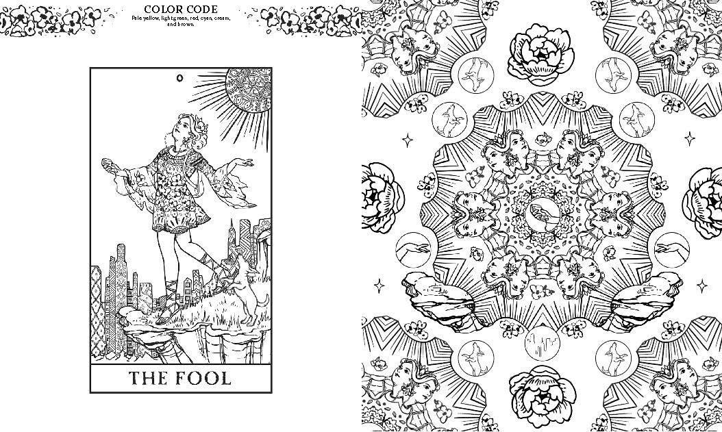 Beispielinhalt (Bild) Modern Witch Tarot Coloring Book