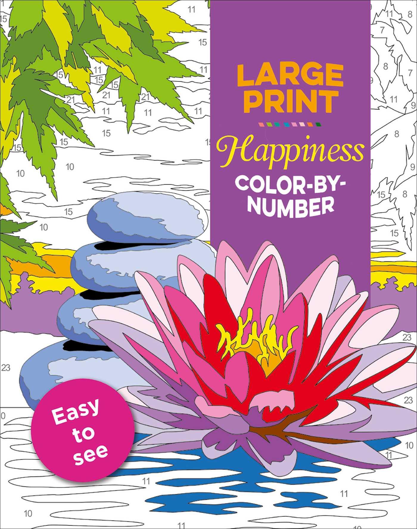 Vorderes Coverbild Large Print Happiness Color-By-Number