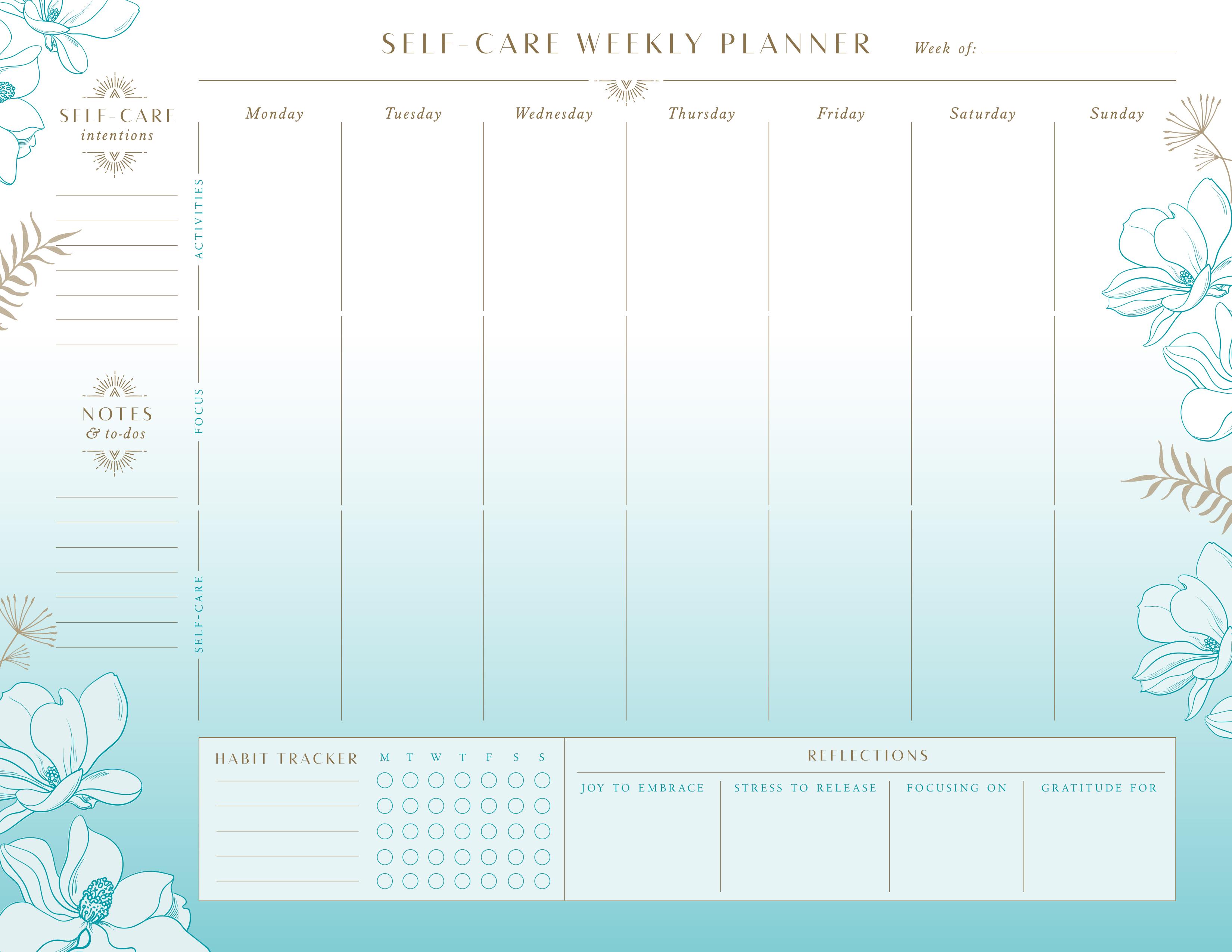 Vorderes Coverbild Self-Care Weekly Planner Notepad
