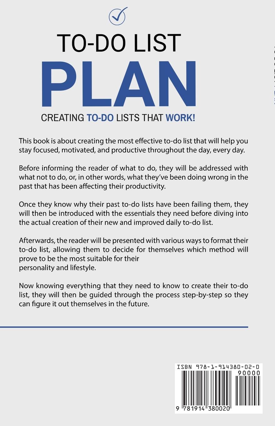 Rückseitencover To-Do List Plan