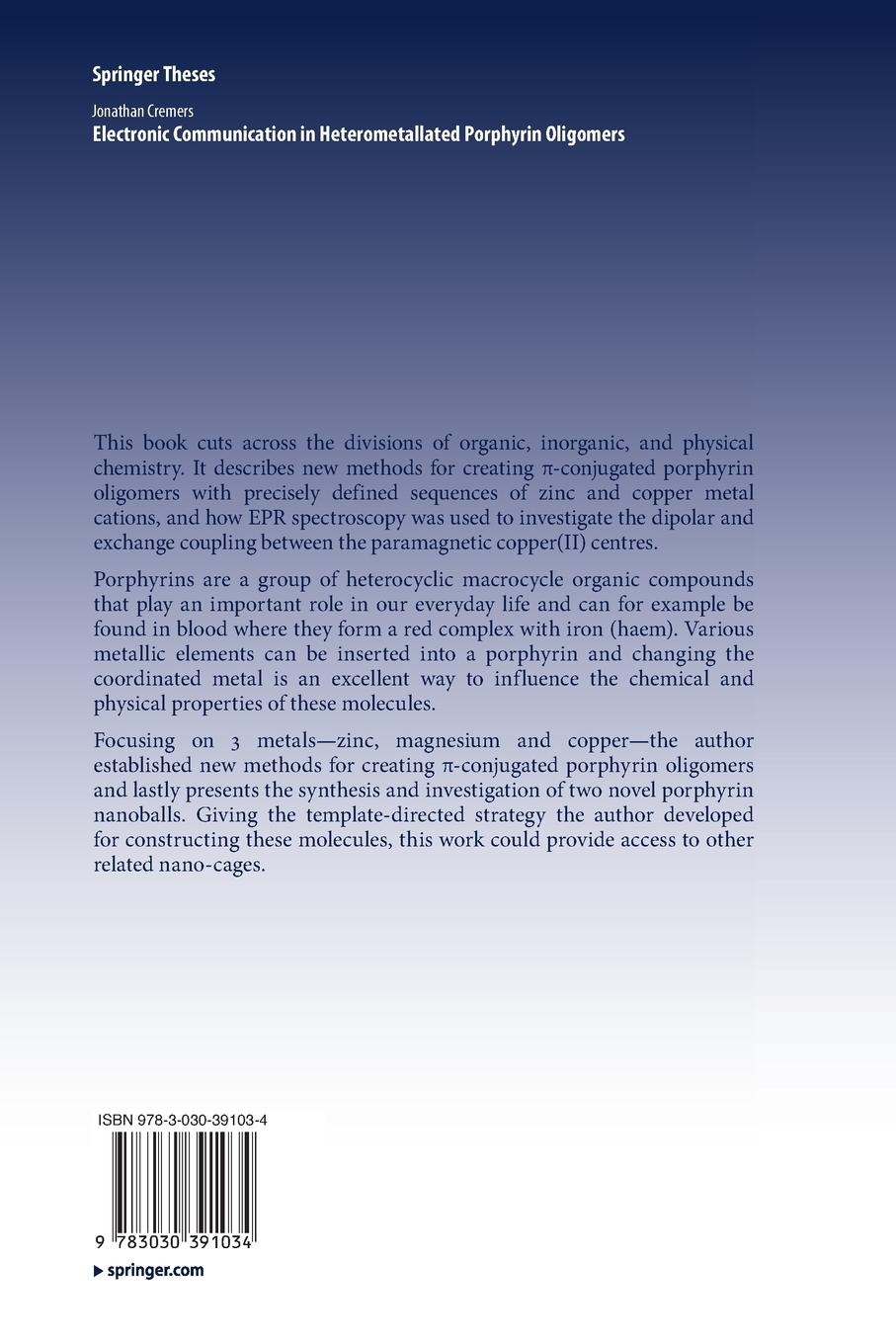 Rückseitencover Electronic Communication in Heterometallated Porphyrin Oligomers