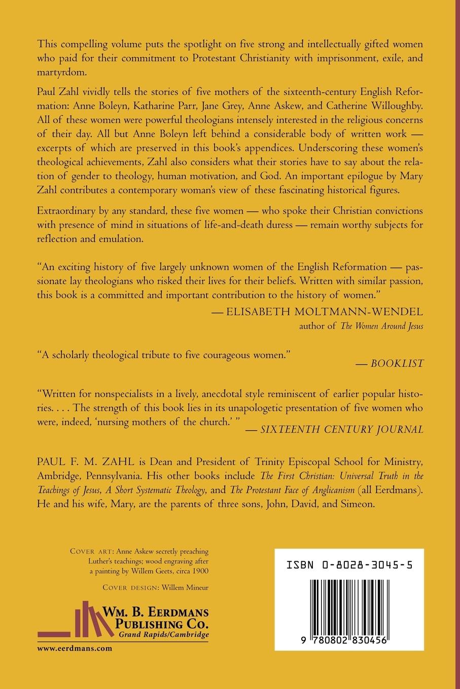 Rückseitencover Five Women of the English Reformation