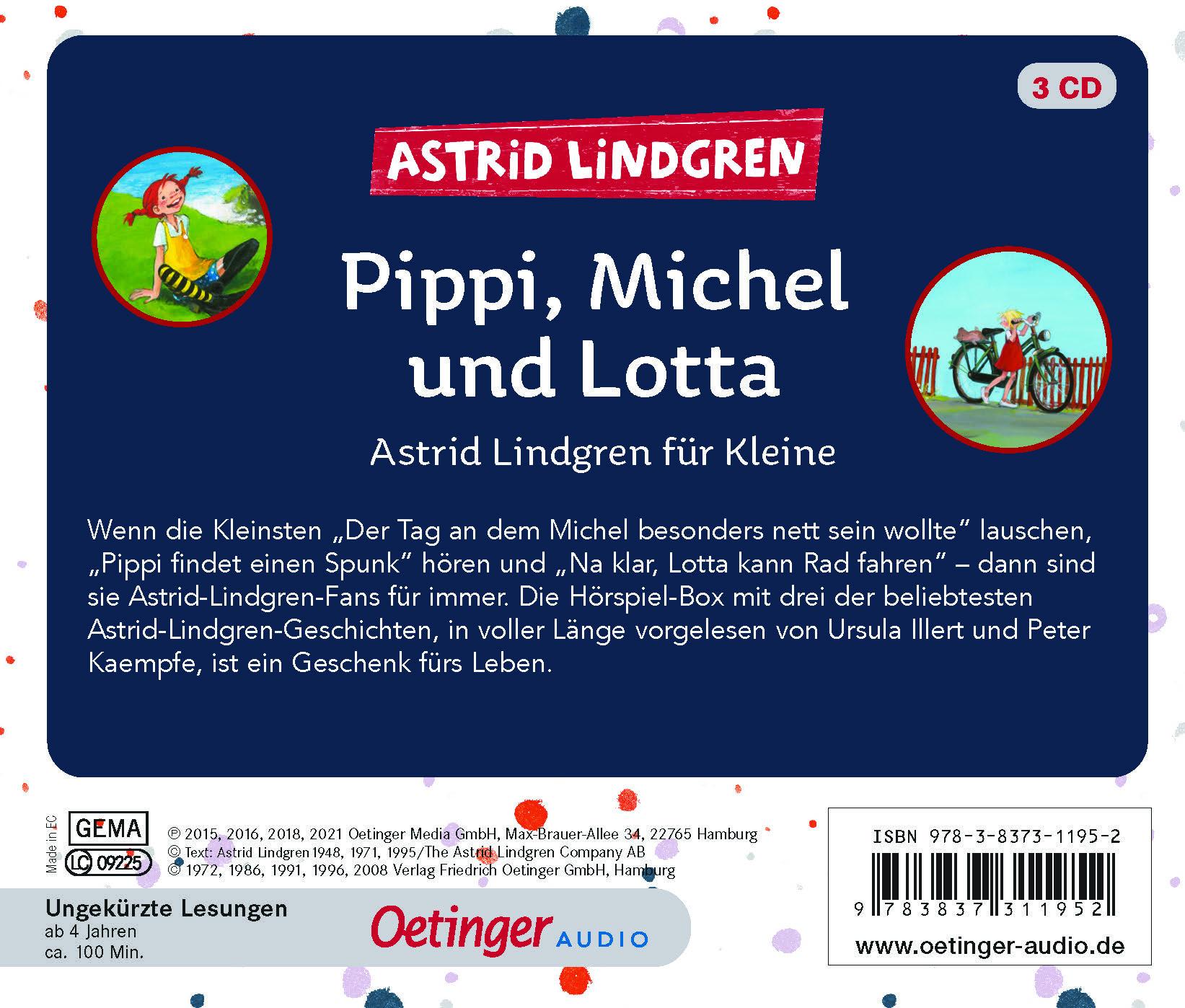 Rückseitencover Pippi, Michel und Lotta