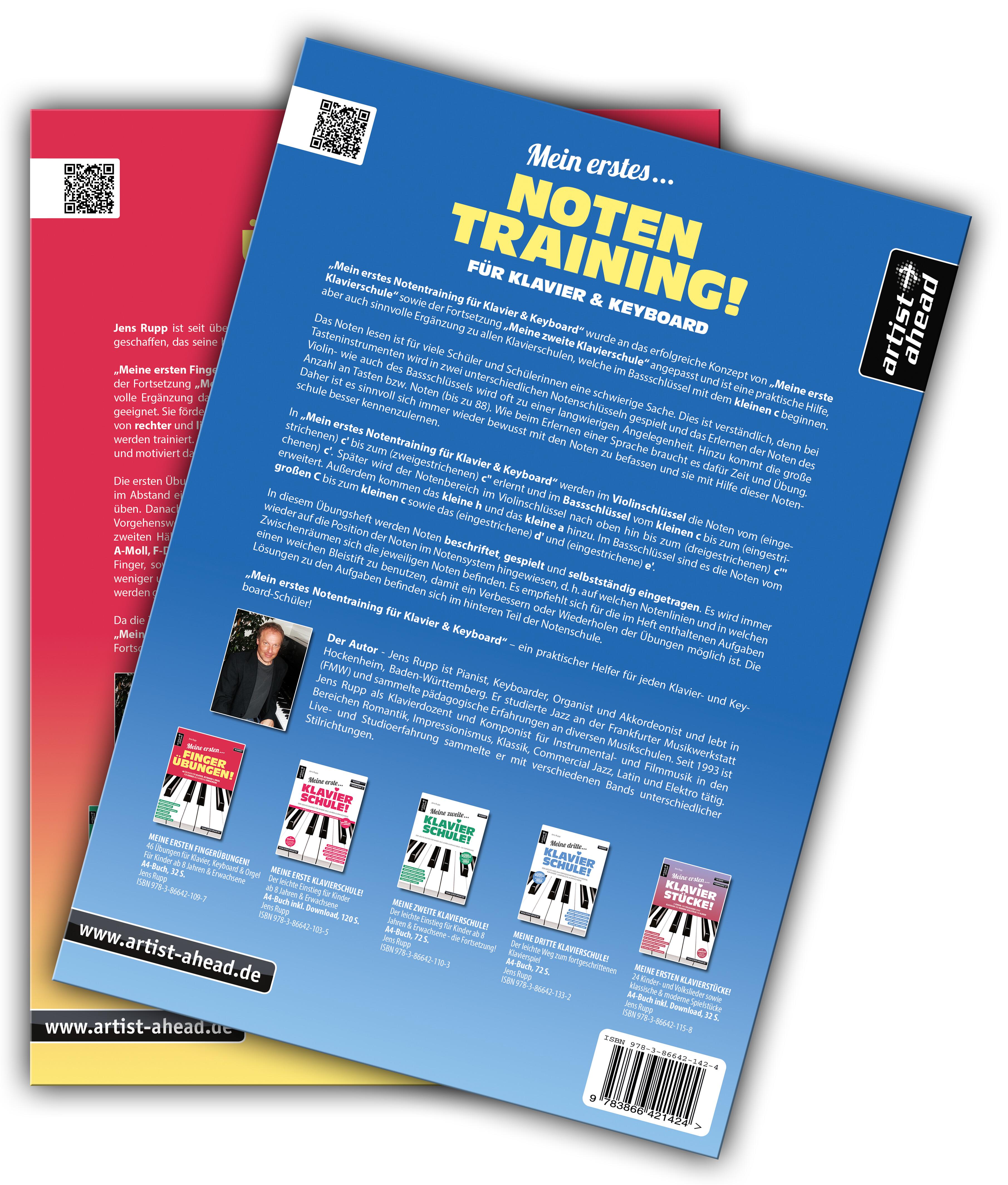 Rückseitencover Meine ersten Fingerübungen + Mein erstes Notentraining im Set!