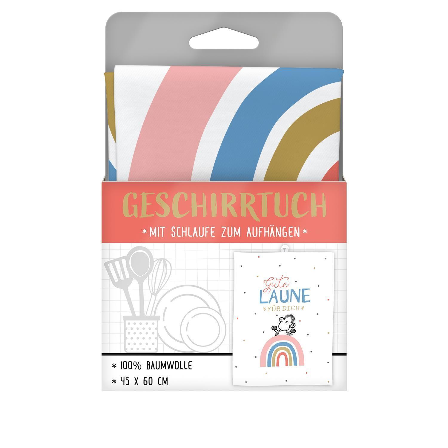 Beispielinhalt (Bild) Sheepworld 47091 Geschirrtuch Gute Laune