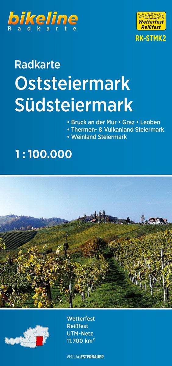 Vorderes Coverbild Radkarte Oststeiermark, Südsteiermark 1:100.000