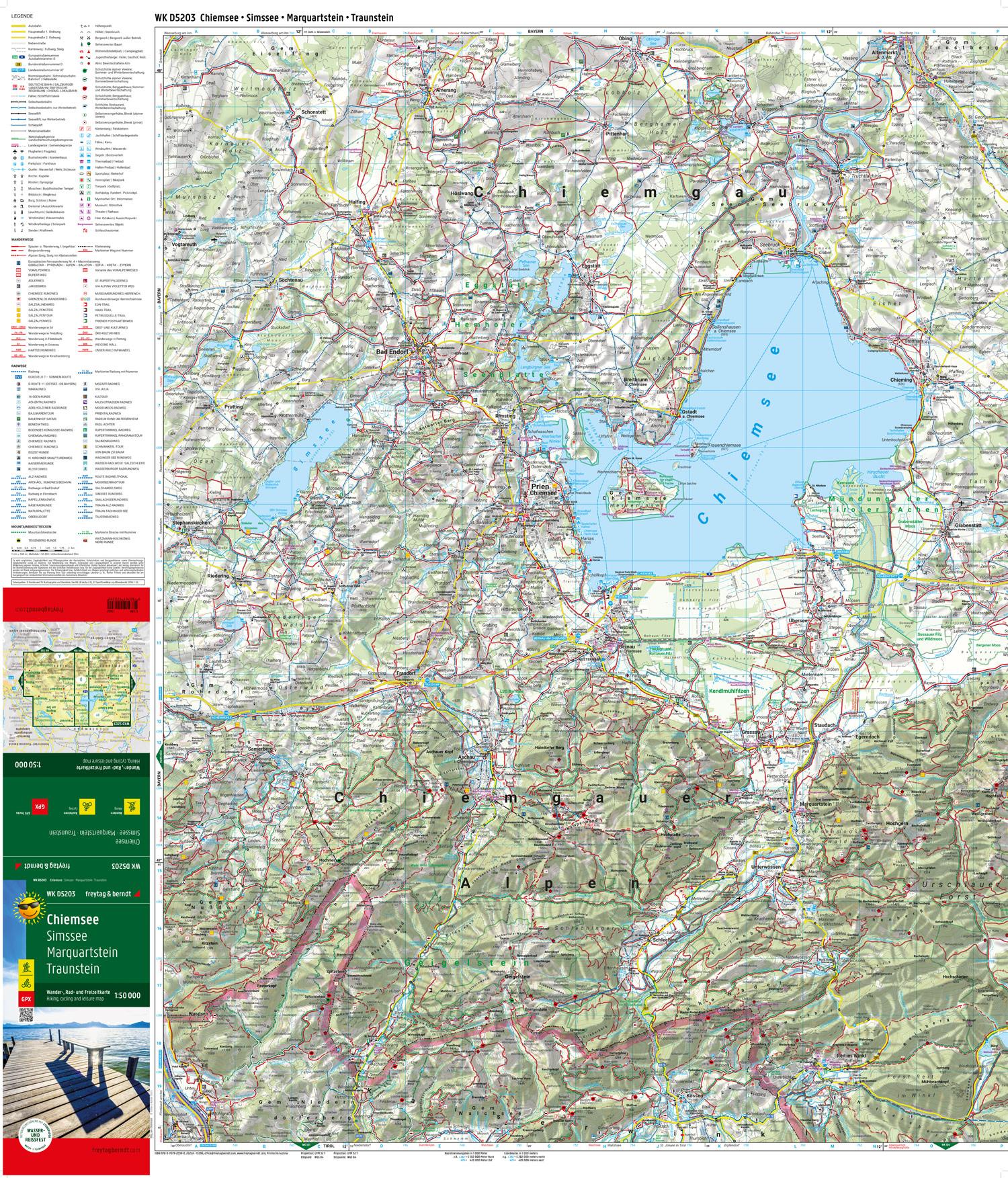 Beispielinhalt (Bild) Chiemsee, Wander-, Rad- und Freizeitkarte 1:50.000, freytag & berndt, WK D5203