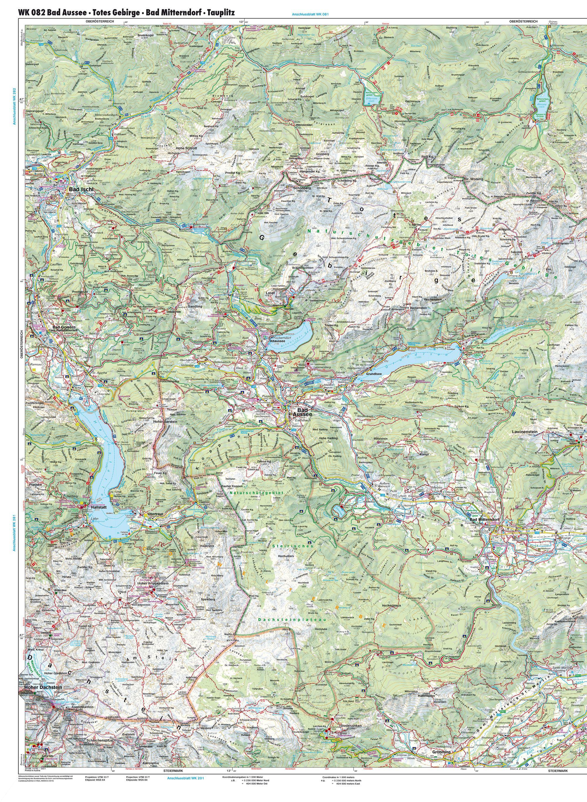 Beispielinhalt (Bild) freytag & berndt Wanderkarte WK 0082 Totes Gebirge, Bad Aussee - Bad Mitterndorf - Tauplitz - Warscheneck 1:50.000