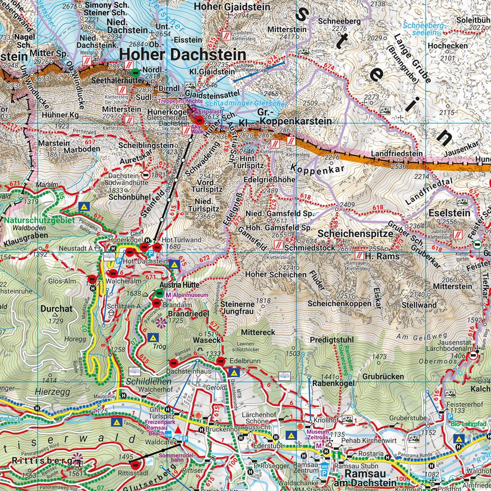 Beispielinhalt (Bild) Dachstein, Wander-, Rad- und Freizeitkarte 1:50.000, freytag & berndt, WK 0281