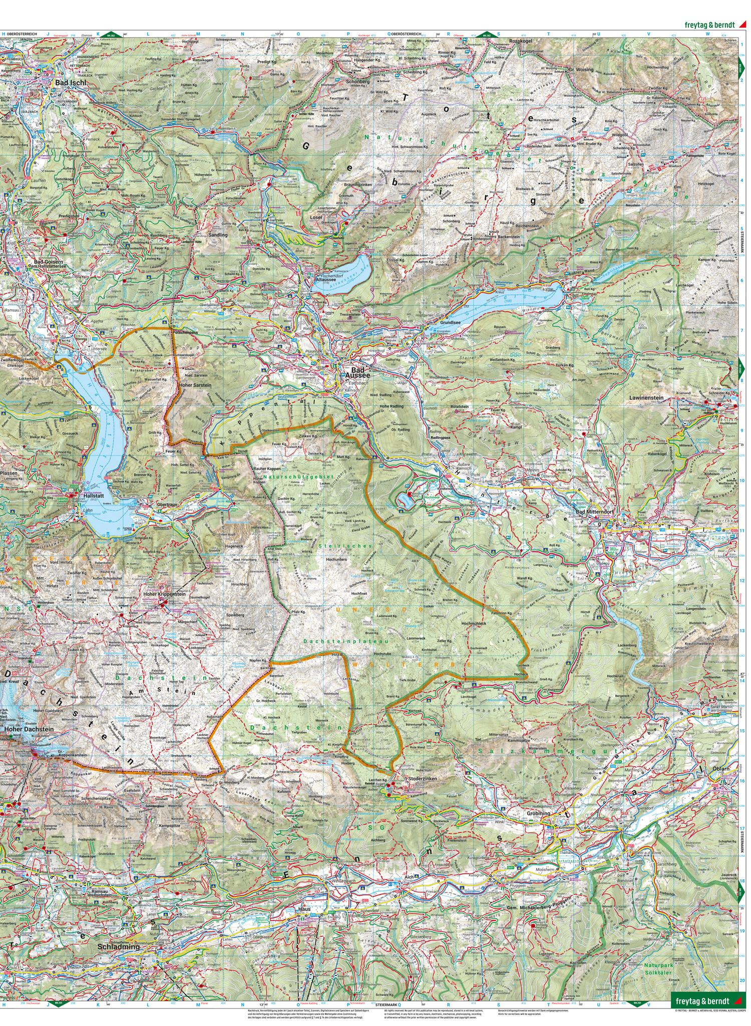 Beispielinhalt (Bild) Dachstein, Wander-, Rad- und Freizeitkarte 1:50.000, freytag & berndt, WK 0281