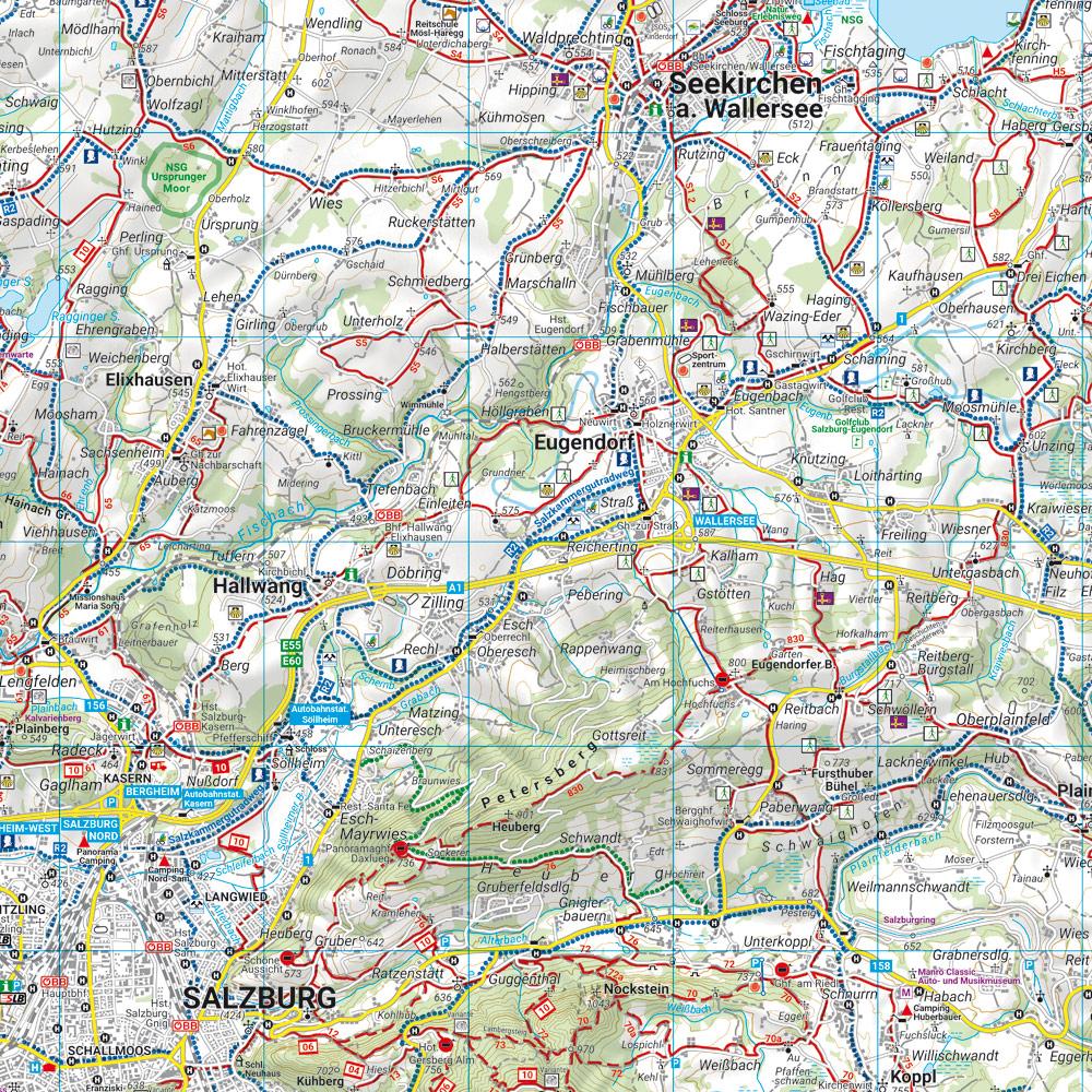 Beispielinhalt (Bild) Salzburger Seenland, Wander-, Rad- und Freizeitkarte 1:50.000, freytag & berndt, WK 0391